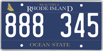 RI license plate 888345