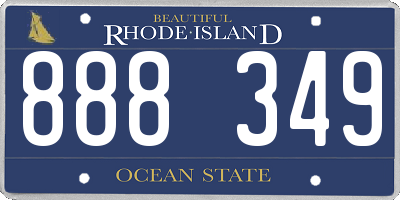 RI license plate 888349