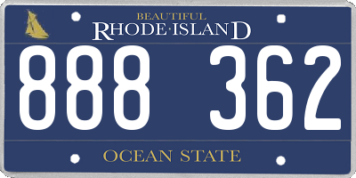RI license plate 888362
