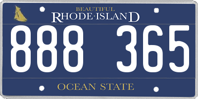 RI license plate 888365