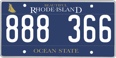 RI license plate 888366