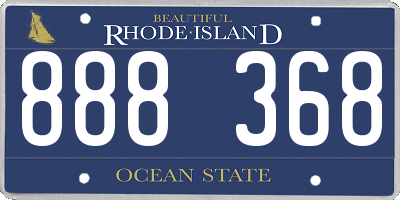 RI license plate 888368