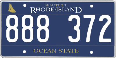 RI license plate 888372