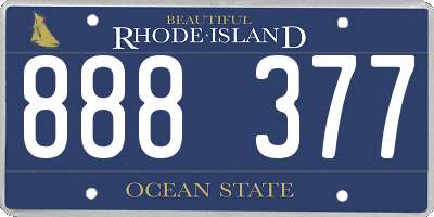 RI license plate 888377
