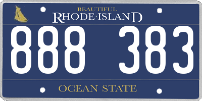 RI license plate 888383