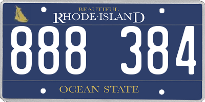 RI license plate 888384