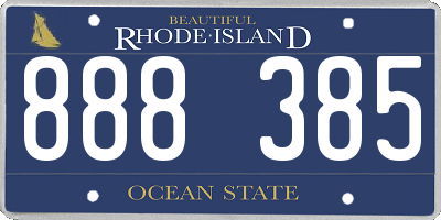 RI license plate 888385