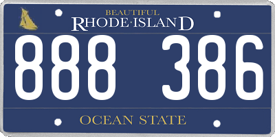 RI license plate 888386