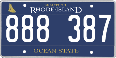 RI license plate 888387