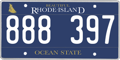 RI license plate 888397