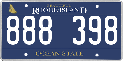 RI license plate 888398