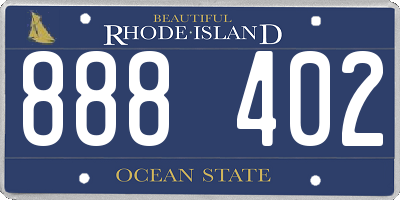 RI license plate 888402