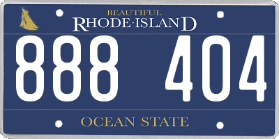 RI license plate 888404