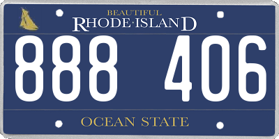 RI license plate 888406