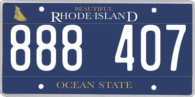 RI license plate 888407