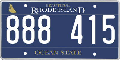 RI license plate 888415