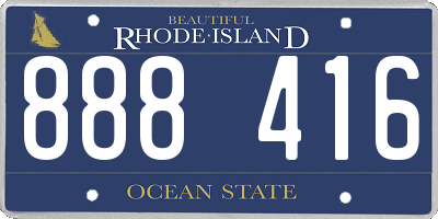 RI license plate 888416