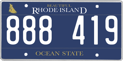 RI license plate 888419