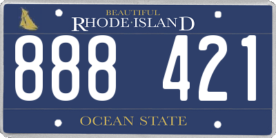 RI license plate 888421