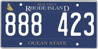 RI license plate 888423