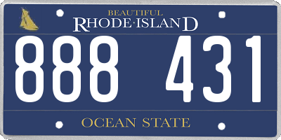RI license plate 888431