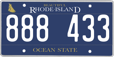 RI license plate 888433