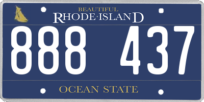 RI license plate 888437