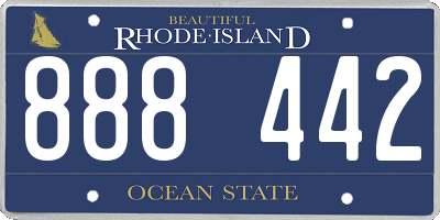 RI license plate 888442