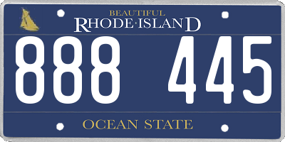 RI license plate 888445