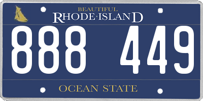 RI license plate 888449