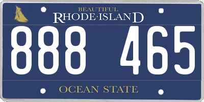 RI license plate 888465