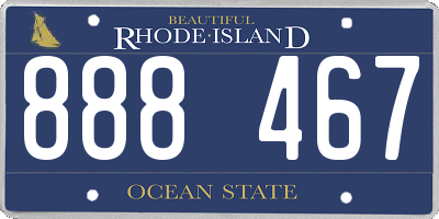 RI license plate 888467