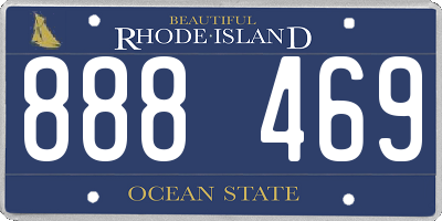 RI license plate 888469