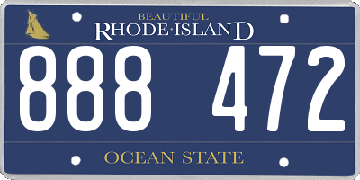RI license plate 888472