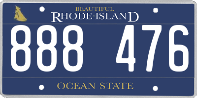 RI license plate 888476