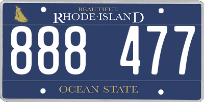 RI license plate 888477
