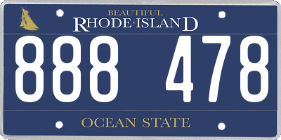 RI license plate 888478