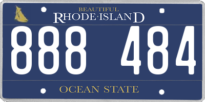 RI license plate 888484