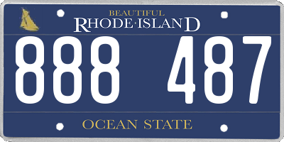 RI license plate 888487