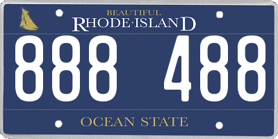 RI license plate 888488
