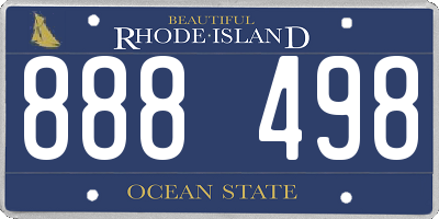 RI license plate 888498