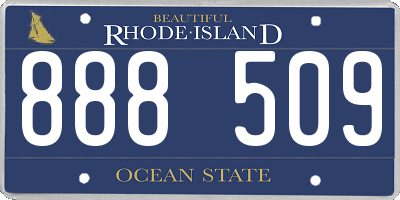 RI license plate 888509