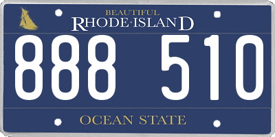 RI license plate 888510
