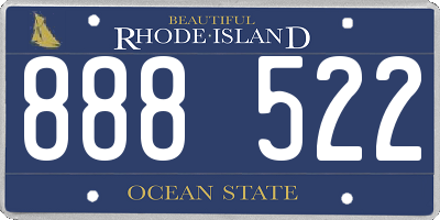 RI license plate 888522