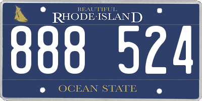 RI license plate 888524