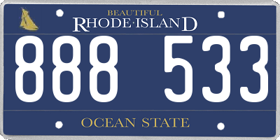 RI license plate 888533