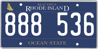 RI license plate 888536