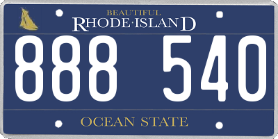 RI license plate 888540