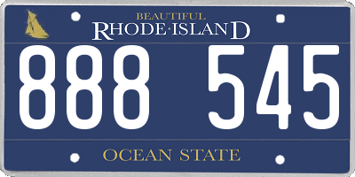RI license plate 888545