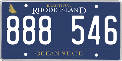 RI license plate 888546